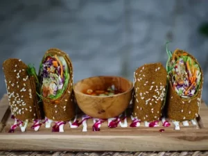 Raw lumpia (spring rolls)