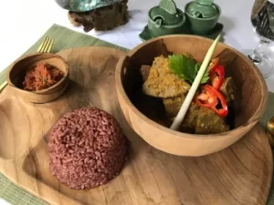 Slow cooked jackfruit rendang